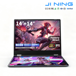 โน้ตบุ๊ค 2 in 1 หน้าจอสัมผัสคู่ขนาด 14 นิ้ว รุ่น N100 รองรับการสัมผัส 10 จุด แบตเตอรี่ 6500mah พร้อมปากกา 10 จุด สำหรับธุรกิจ รุ่น Hfbook14/n100-903 - Product Image 1