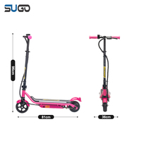 LED Işıklı E-Scooter Çocuklar İçin Arka Fırçasız/Göbek Motorlu Katlanabilir Ön Borulu + Ayarlanabilir Yüksekliğe Sahip Çocuk Elektrikli Scooter