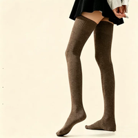 Chaussettes de compression en coton personnalisées 15 à 20 mmHg, pour sport et loisirs, hauteur cuisse, épaisses, avec soutien de la voûte plantaire, pour femmes