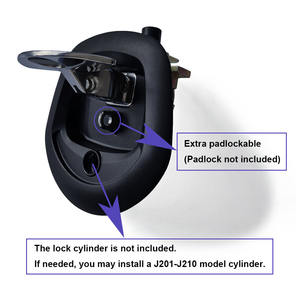 व्हेल की पूंछ हैंडल टिकाऊ आरवी ट्रेलर सुरक्षा लॉक कीलेस ब्लैक पाउडर कोटिंग फिनिश जस्ता मिश्र धातु आइसो901 प्रमाणित लॉक - Product Image 2