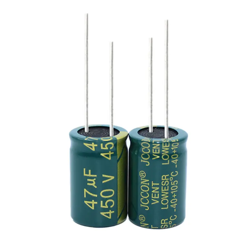 JCCON China 16*25mm Capacitor Component 450V47UF 450V Aluminum Electrolytic Capacitor High Pressure Resistance And Endurable