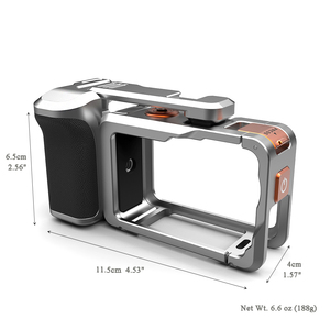 Kit de <span class=keywords><strong>Grip</strong></span> para DJI Action 6 com Cage para Câmera, Suporte de <span class=keywords><strong>Grip</strong></span> para Câmera, Conjunto de Suporte de Liberação Rápida para Fotografia de Rua - Product Image 2