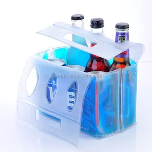 Große größe 6 pack set bier wein gel eis pack flasche kühler wein kühler hülse