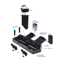 Chargeur de siège multifonctionnel Ps4/slim/pro/VR amélioré Support de refroidissement Poignée Chargeur Base Support de disque Accessoires