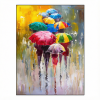 JIANZHI Art Deco Parapluie Art Work Deco Portrait Peinture à l'huile sur toile Impression rectangulaire Art mural pour la décoration intérieure
