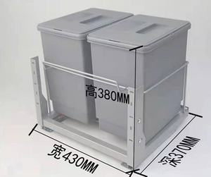 Poubelles classées par cuisine, tiroir d'armoire coulissant Poubelles classées <span class=keywords><strong>Poubelle</strong></span> en plastique coulissante Armoire de rangement - Product Image 3