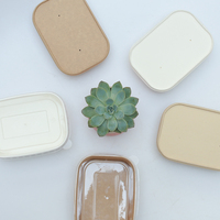 Boîte alimentaire rectangulaire en papier kraft biodégradable et écologique pour la restauration rapide, les sushis et les plats à emporter, avec logo personnalisé en relief, marque OEM