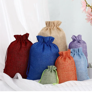 Burlap <b>Jute</b> Hessian <b>Sacks</b> Pouches Packing Bags New Arrival Drawstring Natural Gift Linen Bag Pouch With Logo - Product Image 6
