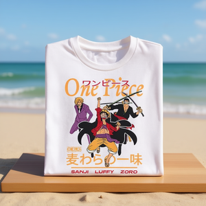 Camiseta de Anime One Piece con Diseño de Sanji, Luffy, Zoro y Kanji para Hombre - Product Image 3