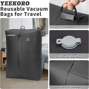 YEEKORO 2-Piece <b>Vacuum</b> Compression Bags 20-35L Rectangle Reusable Clothing Organizer for Clothing Travel with <b>Pump</b> - Product Image 4