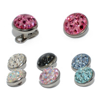 Ensemble d'ancre dermique en titane avec lunette, Top brillant en CZ, prêt à être expédié, Piercing, bijoux pour le corps, ASTM F136