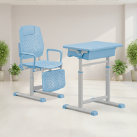 Ensemble bureau et chaise en plastique durable pour enfants - Facile à nettoyer, bureau et chaise individuels pour la maison, le bureau et l'appartement