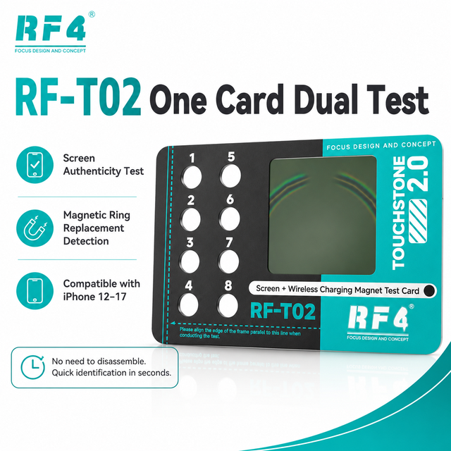 RF4 RF-T02 OLED Display for 12-17 Compatible Mobile Phone Repair Tool Magnetic Ring Card Authenticity Detector