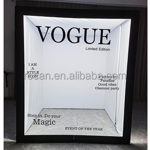 Suministros para fiestas Evento <span class=keywords><strong>Vogue</strong></span> Magazine Photo Booth Box con lámpara de luz Photo Booth Magazine Box Frame Backdrop - Product Image 6