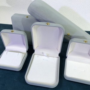 Gold Buckle Bronzing Flocked Rectangular Jewelry <b>Box</b> for <b>Ring</b> Earring Pendant Necklace Bracelet Storage Packaging Fashionable - Product Image 1