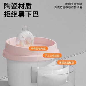 Fontaine à eau pour animaux de compagnie en céramique Hua Donut avec filtre automatique, dispositif d'abreuvement pour chat - Product Image 5