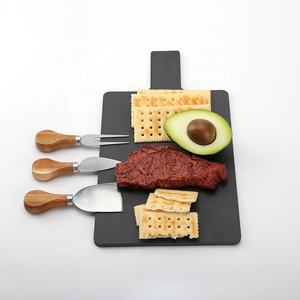 ชุดมีดหั่นชีสทำจากกระดานชนวนเป็นมิตรต่อสิ่งแวดล้อมพร้อมด้ามจับสำหรับจัดแสดงเค้กชีส<span class=keywords><strong>ผล</strong></span><span class=keywords><strong>ไม้</strong></span> - Product Image 4