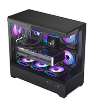 Boîtier PC Gaming Micro ATX Mid Tower en Gros, Châssis d'Ordinateur de Bureau avec Fenêtre Latérale en Verre Trempé