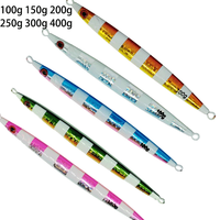 100g 150g 200g 250g 300g 400g Nouveau Modèle de Jig Métallique Luminescent Rapide pour Pêche au Bar en Eau Salée