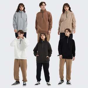 Sweat à capuche zippé col roulé épais personnalisé en coton et polyester, design unisexe, broderie de logo, imprimé, streetwear, coupe-vent, poids lourd - Product Image 2