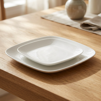 Assiette carrée en mélamine solide de 9 pouces, de qualité alimentaire, écologique, avec logo personnalisable, pour la restauration