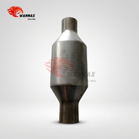 Konverter Katalitik Universal 50mm 114mm Baja Tahan Karat Aliran Tinggi 3 Arah Knalpot Mobil TWC Katalis Peredam Suara