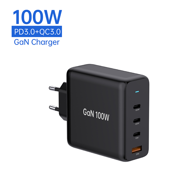 Tommox 100W GaN Multi 4 Port USB C Charging Station Fast Speed Desk Charger Type c Mobile Phone Charger for iPad iPhone AirPods
