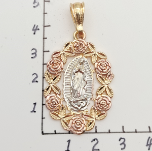 ChinaDivine 14k Plaqué Or Vierge <span class=keywords><strong>Marie</strong></span> Rose Pendentif Simple Cadeau De Mode Coloré Maria Charms Collier Bijoux Religieux - Product Image 6