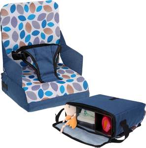 Kids Toddler <b>Booster</b> <b>Seat</b> <b>Cushion</b> for Kitchen & Dining (6M-3Y)-Portable Lightweight Foldable Shoulder Strap - Product Image 4