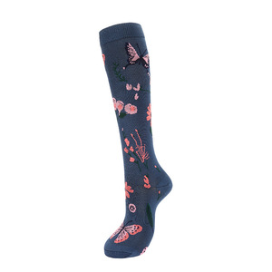 Thiết Kế Mới Bướm Chắp Vá Đầy Màu Sắc Vớ Thoáng Khí Và Thoải Mái Vớ Thể Thao Tùy Chỉnh Đầu Gối Cao Nén Vớ - Product Image 5