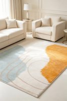 Tapis moderne abstrait fabriqué à la machine, style nordique, lavable, antidérapant, respectueux de l'environnement, adapté aux animaux domestiques, grand format, décoration intérieure