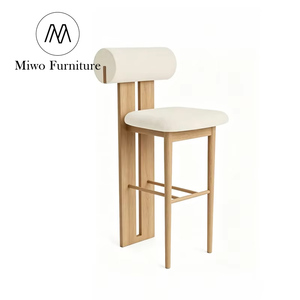 Modern Hotel bar <strong>Stools</strong> <strong>Dining</strong> Room Solid Wood bar Hippo Chair Kitchen Upholstered Counter Black Leather High bar <strong>Stool</strong> - Product Image 6