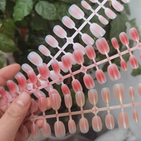 Ongles à presser œil de chat ovales courts couleur unie, finition française, par lot XS/S/M – Meilleures ventes