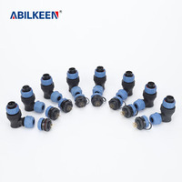 Connecteur de prise d'aviation étanche IP68 SP17 coude écrou arrière Type broches en cuivre plaqué or diamètre de câble 6-10MM