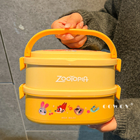 Disney Zootopia Rechteckige Doppelwandige Isolierte Lunchbox mit Verschluss und Griff für Schulanfang, Picknicks und Kinder