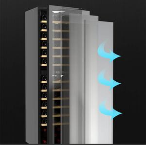 उच्च गुणवत्ता मंजिल मुक्त खड़े शराब तहखाने 19 इंच 100 बोतलें शराब कूलर स्टील दरवाजा शराब फ्रिज सेलुलर कंप्रेसर - Product Image 4