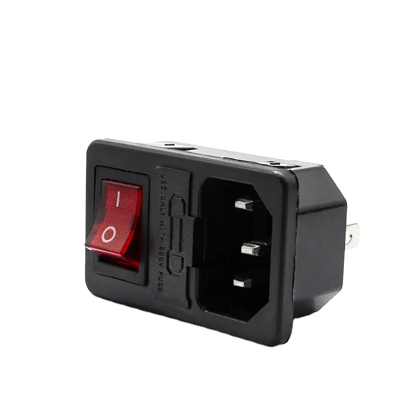 Новый AC-01 гнездовой разъем AC IEC Plug 7-контактный монтажный Впускной Разъем переменного тока с переключателем предохранителей