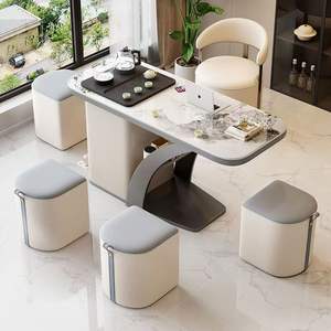 Contemporary Balcony Tea Table And Chair Set With Built In Tea Tray Multi Functional For Indoor Outdoor Use - Product Image 4