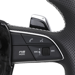Volant sport RS en cuir semi-perforé et carbone, compatible avec les modèles <span class=keywords><strong>Audi</strong></span> A5, S5, A4 B8, B8.5, B9, RS5, RS6, A6 C7, S7, A7, S8, A3, A8, TT - Product Image 4