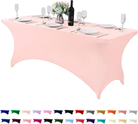 Nappe rectangulaire ajustée en spandex tricoté, résistante aux plis, extensible, 6 pieds, pour la maison, les hôtels, les fêtes, les mariages