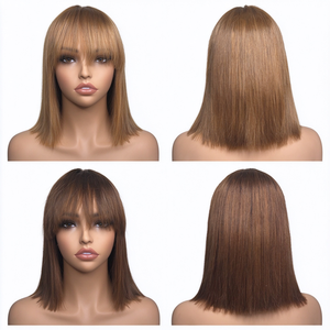 Letsfly วิกผมบ๊อบแบบมีหน้าม้า ราคา $35 ผมแท้เวียดนาม 1x3 Lace Bang Wig ขนาด 10 นิ้ว ผมตรงแบบ Bone Straight พร้อมหน้าม้า ขายส่ง มีสินค้าในสต็อก - Product Image 3