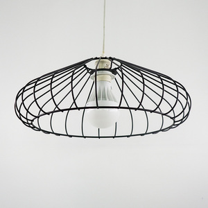 Bán Sỉ Giá Rẻ Đèn Dây Kim Loại Hình Nón Tròn Màu Đen Khách Sạn Tùy Chỉnh Chụp Đèn Chùm Phòng Ăn - Product Image 1