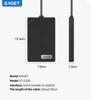 EAGET CG10-3 Disco Rigido Esterno Portatile SATA da 2,5 Pollici Personalizzabile con Cavo Dati HDD Disco Duro Externo 5Gbps