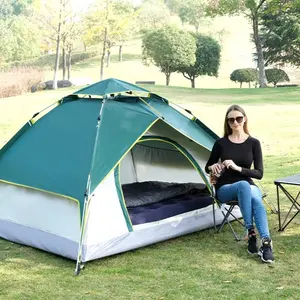 완전 자동 텐트 접이식 텐트 캠핑 퀵 오픈 3-4 인 더블 레이어 두꺼운 방수 분리형 캠핑 10