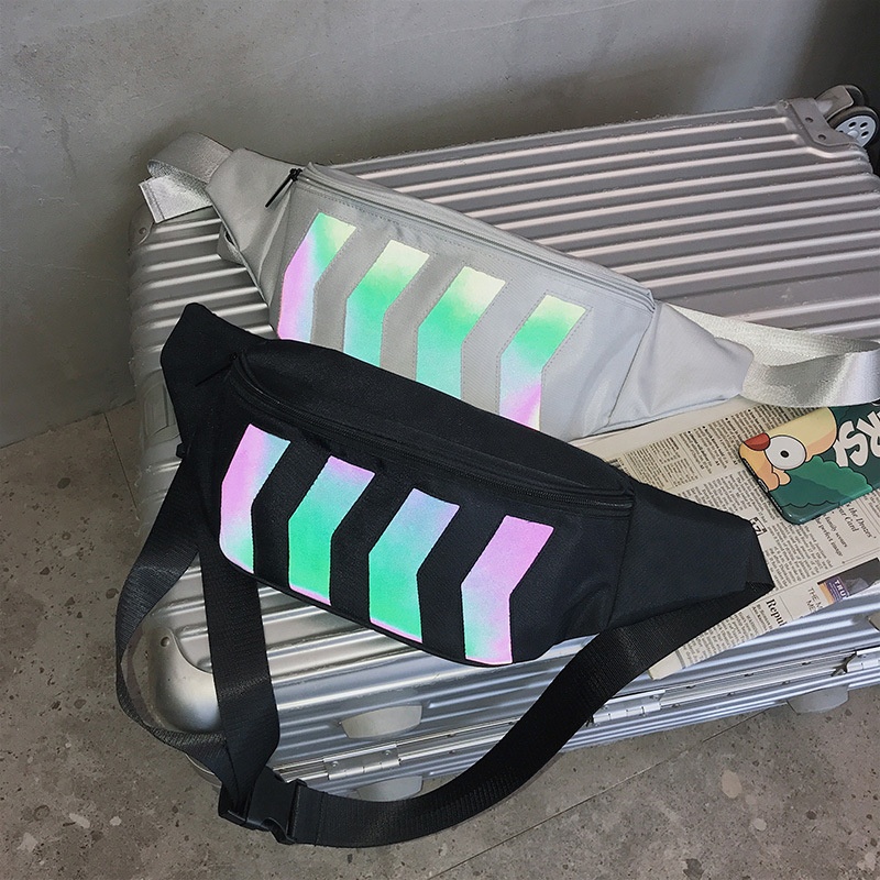 Модные светящиеся светоотражающие поясные сумки со стрелками для мужчин и женщин, классная забавная сумка унисекс на заказ