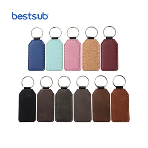 BestSub Wholesale Custom Laser gravur Mini Blanks liefert Barrel Leather Key chain