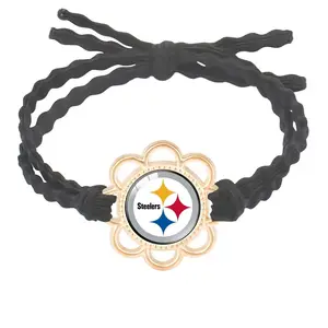 Pittsburgh Steelers özel örgülü deri halat takı Astrology futbol takımı burcu bilezikler