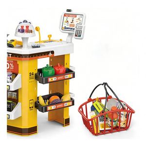 Juguete de rol de supermercado: Caja registradora, escáner, carrito de compras, juguetes educativos para niños - Product Image 6
