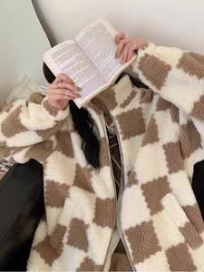 Nuovo Design Invernale: Cappotti Casual da Donna <span class=keywords><strong>in</strong></span> <span class=keywords><strong>Pelliccia</strong></span> Sintetica <span class=keywords><strong>con</strong></span> Stampa a Quadri, Antirughe, Monopetto, Lavorati a Maglia, <span class=keywords><strong>con</strong></span> Tasche Zip, Caldi e alla Moda - Product Image 1