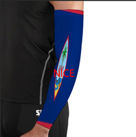 Manchon de bras personnalisé avec drapeau national de la Martinique, couvre-bras élastique pour le cyclisme, la pêche, la randonnée, l'école, le quotidien et les trajets domicile-travail.